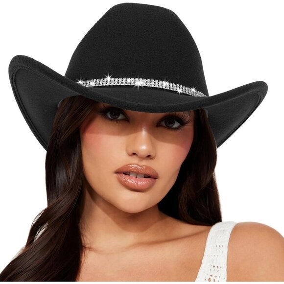 Felt Western Cowboy Hat Unisex Adjustable Band for Outdoor Dress Up main image 7